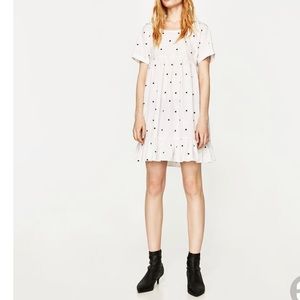Zara Embroidered Polkadot Dress
